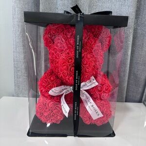 Dose of Colors Vibrant red forever rose bear. New in box